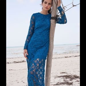 Maje Rosane Lace Maxi Dress
